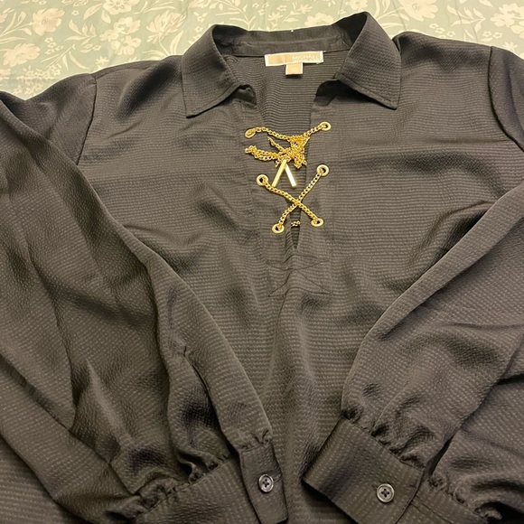 MICHAEL KORS Elegant Black Lace-Up Women's Top size 16 - Picture 3 of 3